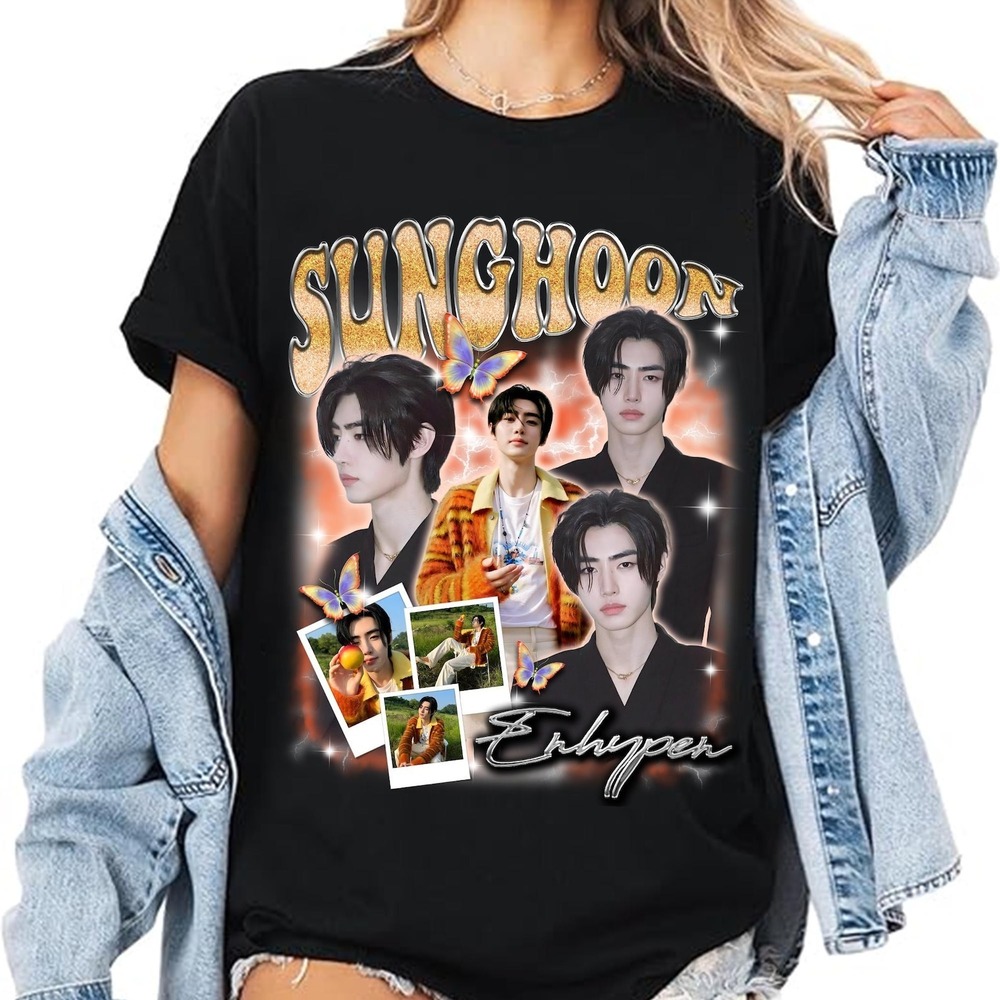 Retro Sunghoon Enhypen T-shirt, Enhypen Walk The Line World Tour Shirt